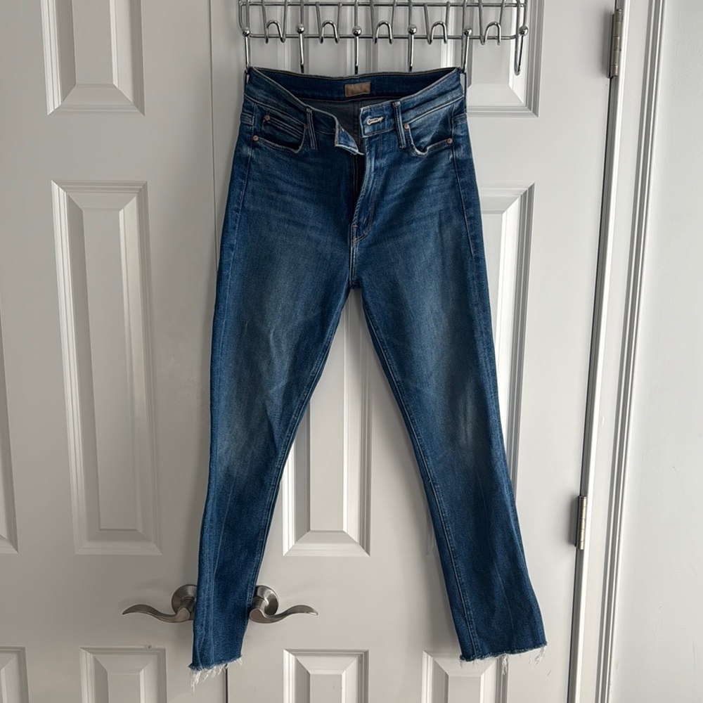 MOTHER mid rise dazzler ankle 
Blue Ankle Cropped Jeans